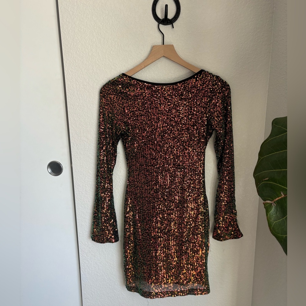 Glittery long sleeve dress